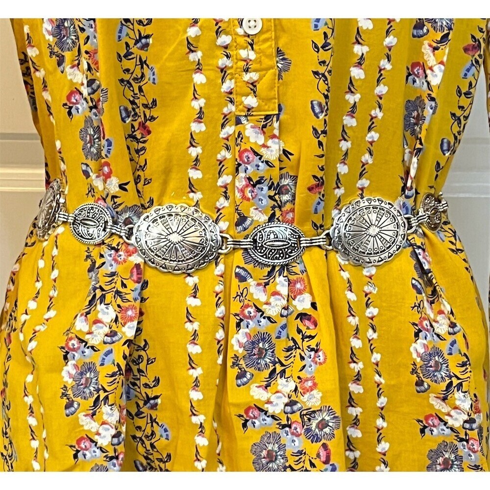 Cowgirl Western Concho Boho Chain Belt Silver Oval Disc Adjustable Hippie Gypsy - Picture 6 of 11
